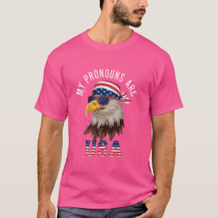 Meine Pronomen Sind USA Adler Amerikanisch Lustig  T-Shirt