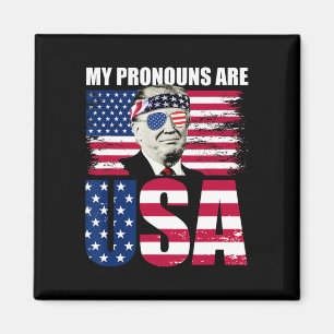 Meine Pronomen Sind Usa Donald Trump Patriotisch 4 Magnet