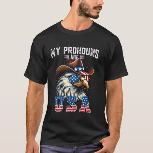 Meine Pronomen sind USA Eagle American Cowboy Hat T-Shirt