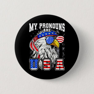 Meine Pronomen sind Usa Eagle American Funny 4. Ju Button