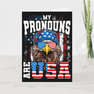 Meine Pronomen Sind Usa Patriotischer Adler Lustig Karte