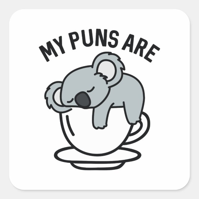 Meine Pula sind Koala Tea Quadratischer Aufkleber (Vorderseite)