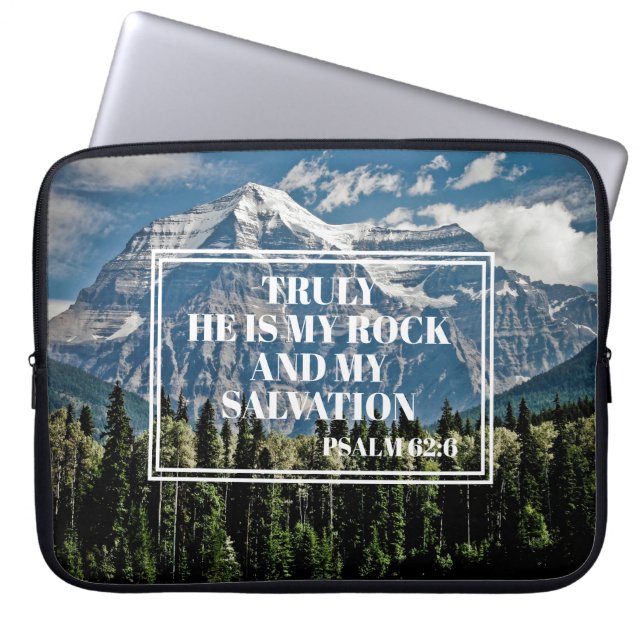Meine Rettung Christlicher Bibelberg Laptopschutzhülle (Vorderseite)