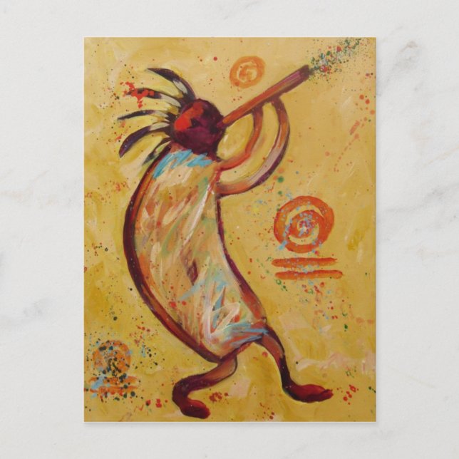 Meine Rote Kokopelli Postkarte (Vorderseite)