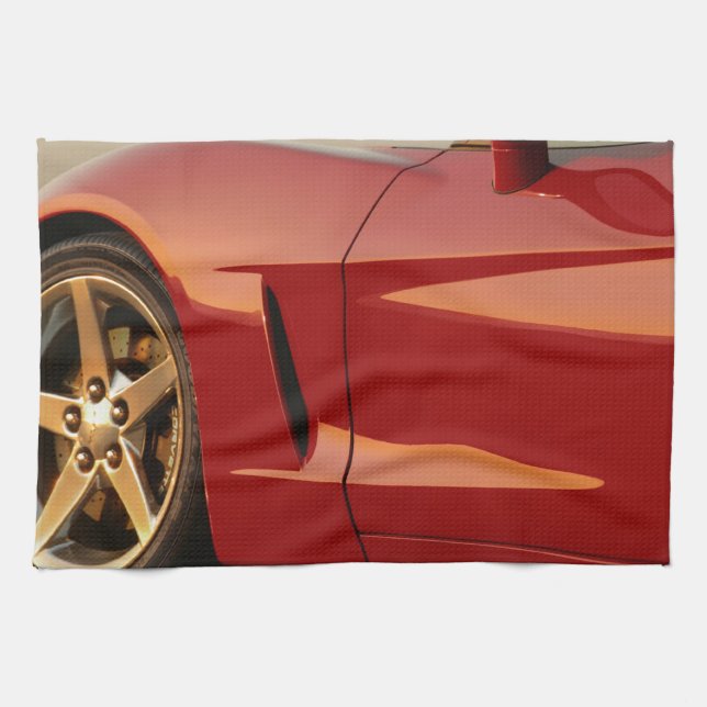 Meine rote Korvette Geschirrtuch (Horizontal)