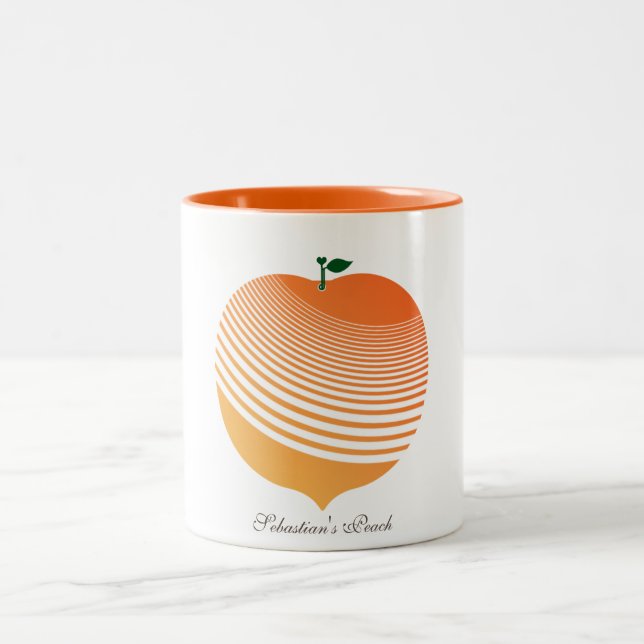Meine saftige Pfirsich-Tasse Zweifarbige Tasse (Mittel)