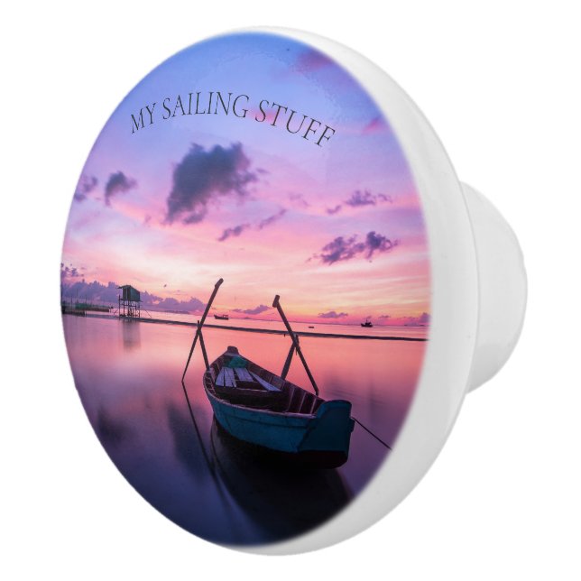 Meine Sailingf Stuff Dusk Boat Scene Keramikknauf (Rechts)