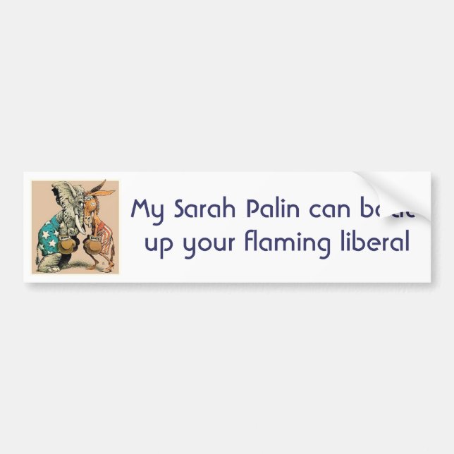 Meine Sarah Palin kann Ihren flammenden Liberalen Autoaufkleber (Vorne)