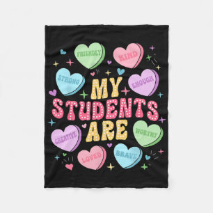 Meine Schüler sind freundliche starke Candy Heart Fleecedecke
