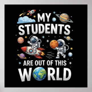Meine Schüler sind in dieser Weltraumwelt unterweg Poster