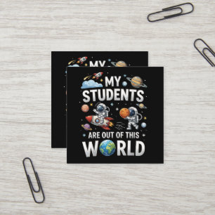 Meine Schüler sind in dieser Weltraumwelt unterweg Quadratische Visitenkarte