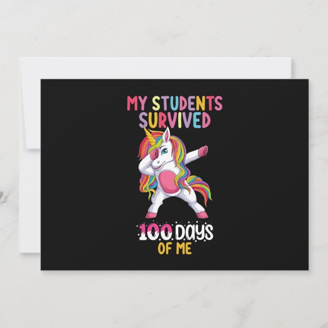 Meine Schüler überlebten 100 Tage meines Schullehr Einladung (Vorderseite)