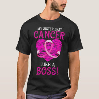 Meine Schwester Beat Rosa Brustkrebs Schleife Surv T-Shirt