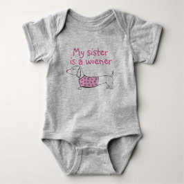 Meine Schwester ist Dackel Dog Baby Outfit Baby Strampler