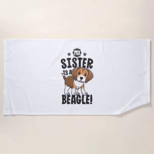 Meine Schwester ist ein Beagle Shirt Kinder Beagle Strandtuch