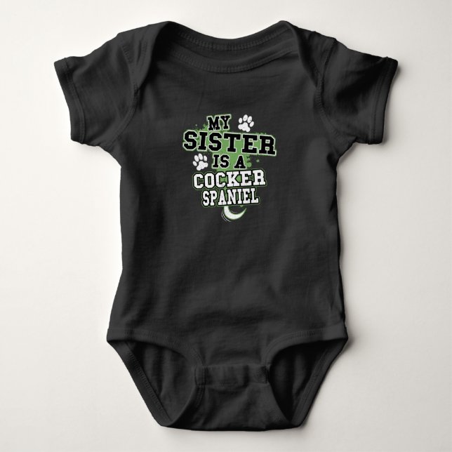 Meine Schwester ist ein Cocker-Spanier-Funny Baby Strampler (Vorderseite)