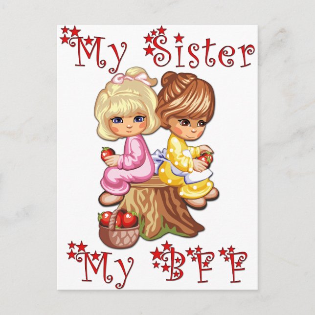 Meine Schwester, meine BESTE FREUNDIN Postkarte (Vorderseite)