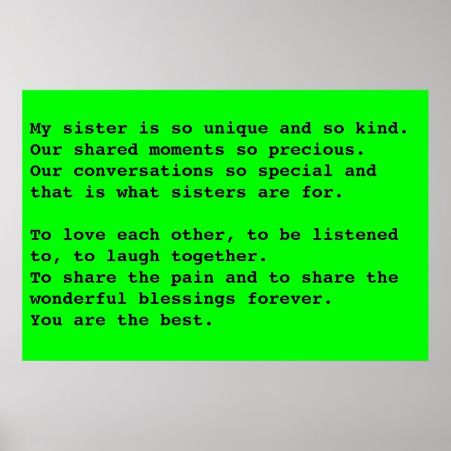 Meine Schwester Poster (Vorne)