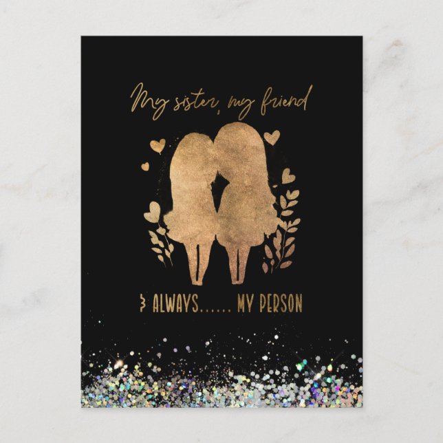 Meine Schwester Postkarte (Vorderseite)