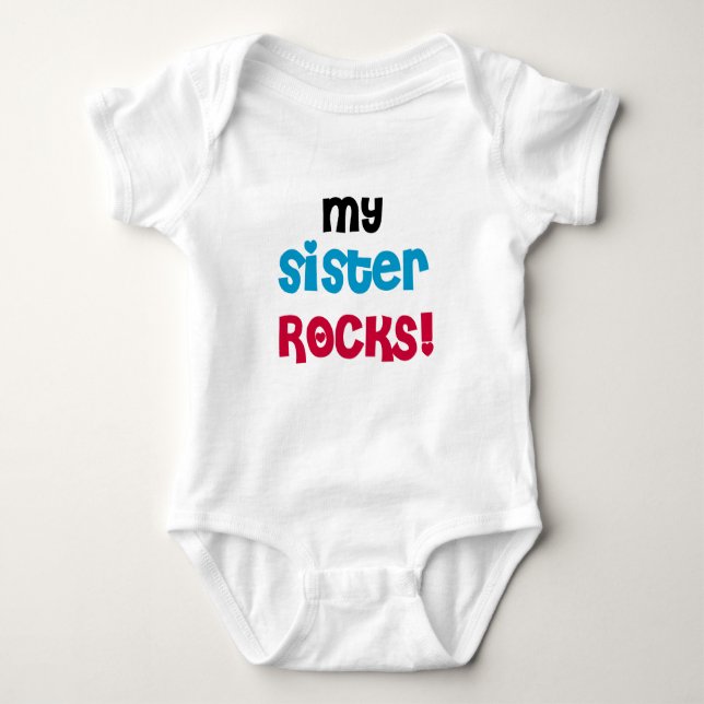 Meine Schwester Rocks Baby Strampler (Vorderseite)