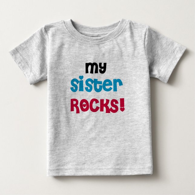 Meine Schwester Rocks Baby T-shirt (Vorderseite)