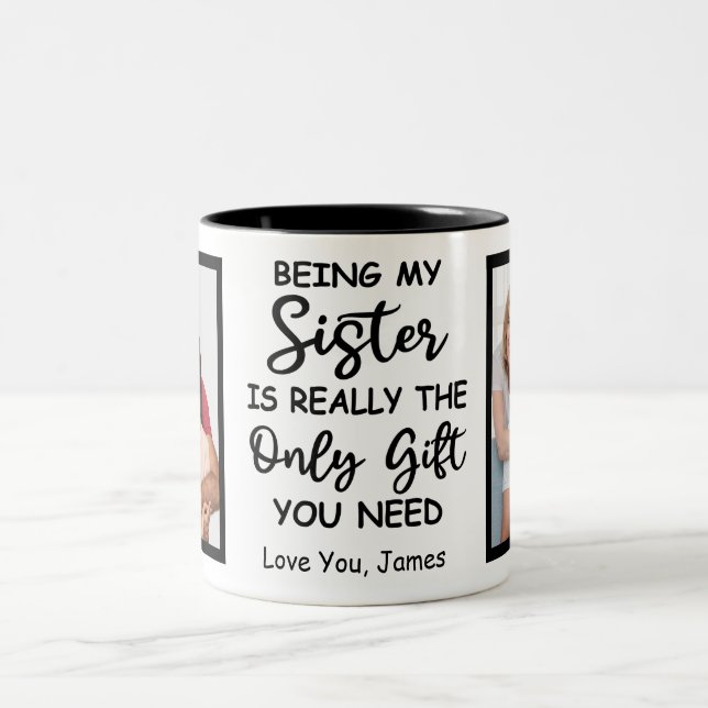 Meine Schwester zu sein ist wirklich das einzige G Zweifarbige Tasse (Mittel)