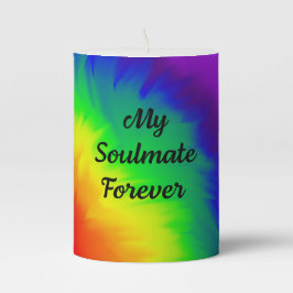 Meine Seelenverwandte für immer Regenbogen 3" x 4" Stumpenkerze