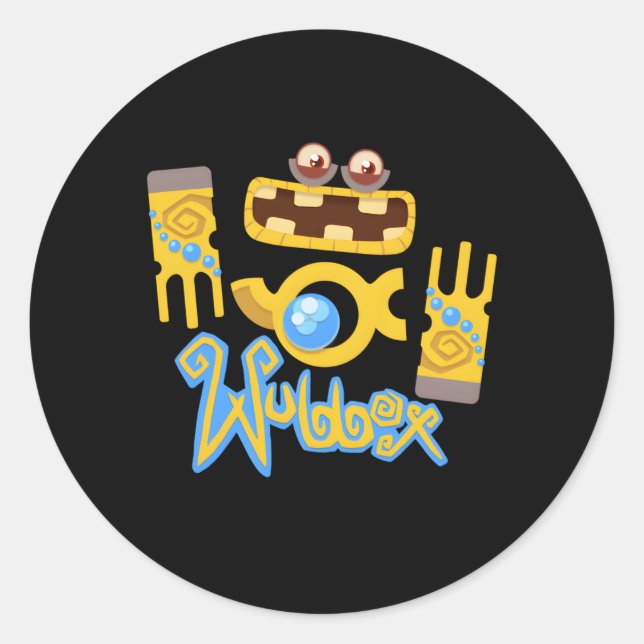 Meine singenden Monster Wubbox Blue Small Runder Aufkleber (Vorderseite)