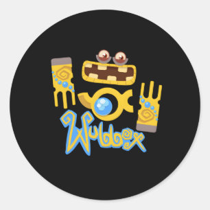 Meine singenden Monster Wubbox Blue Small Runder Aufkleber