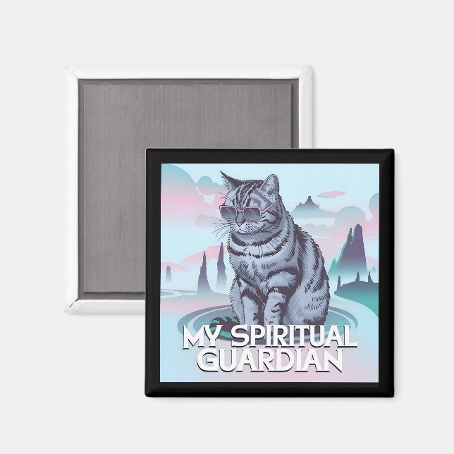 Meine spirituelle Wächterkatze Magnet (Vorderseite/Rückseite)