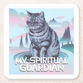 Meine spirituelle Wächterkatze Rechteckiger Pappuntersetzer