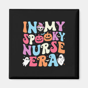 Meine Spooky Nurse Era Halloween Groovy Nursing Ha Magnet