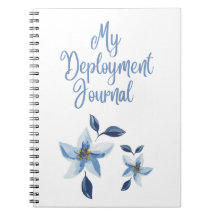 Meine Stationierung-Zeitschrift mit blauen Blumen