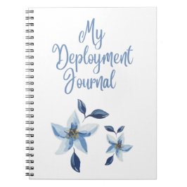 Meine Stationierung-Zeitschrift mit blauen Blumen Notizblock