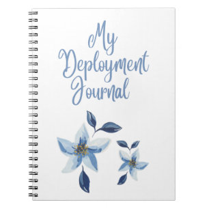 Meine Stationierung-Zeitschrift mit blauen Blumen Notizblock