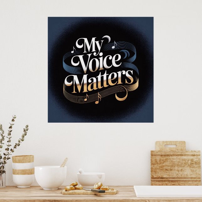 Meine Stimme ist wichtig: Eine goldene Bestätigung Poster (Küche)