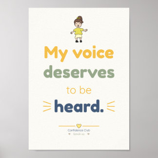 Meine Stimme | Kinder-Affirmationsposter Poster