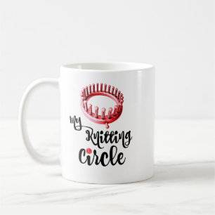 Meine strickende Kreis-schwarze Buchstabe-Tasse Kaffeetasse