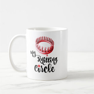 Meine strickende Kreis-schwarze Buchstabe-Tasse Kaffeetasse