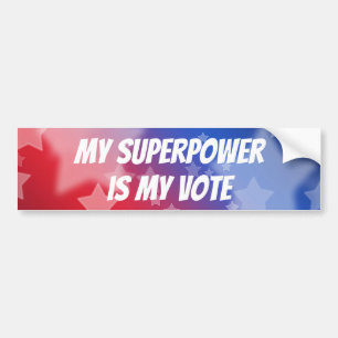 Meine Supermacht ist meine Stimme Autoaufkleber