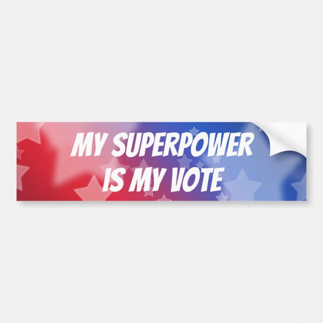 Meine Supermacht ist meine Stimme Autoaufkleber (Vorne)