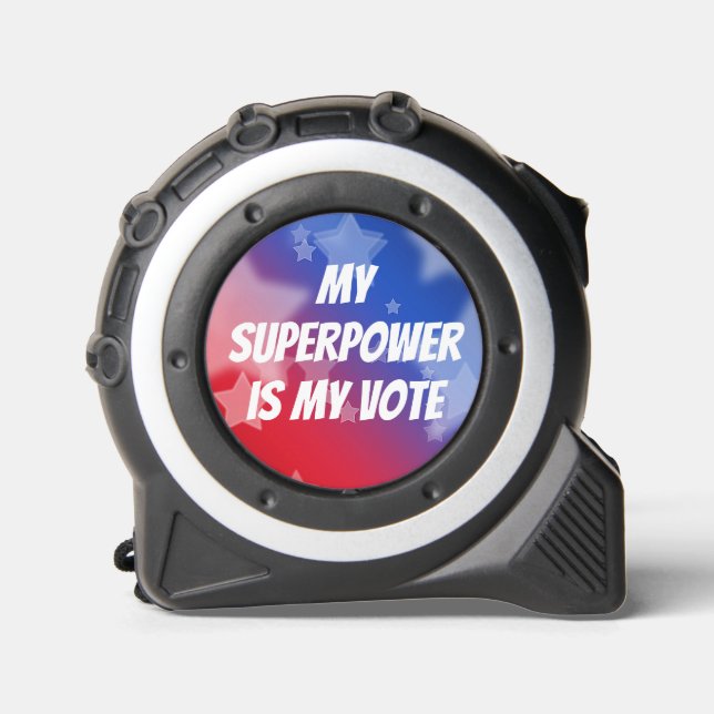 Meine Supermacht ist meine Stimme Maßband (Vorderseite)