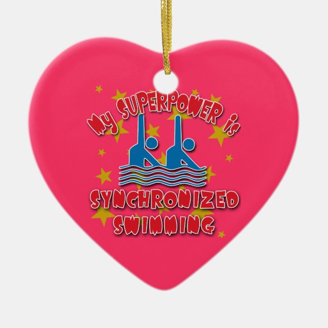 Meine Supermacht ist Synchronschwimmen Keramikornament (Vorne)