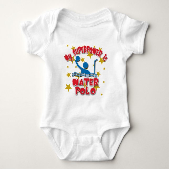 Meine Supermacht ist Wasserball Baby Strampler (Vorderseite)