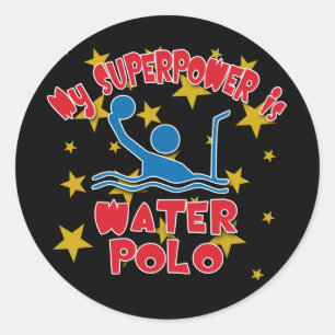 Meine Supermacht ist Wasserball Runder Aufkleber