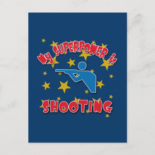 Meine Supermacht schießt Postkarte (Vorderseite)