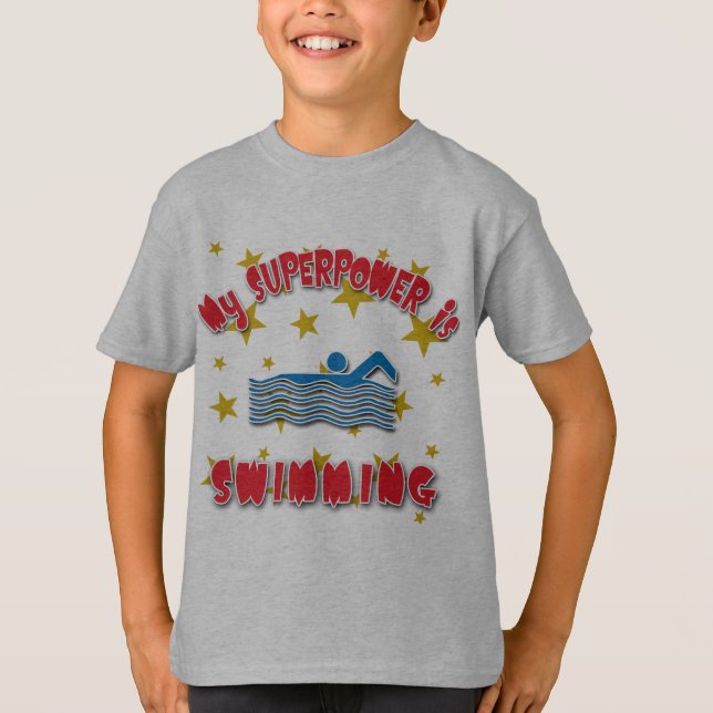 Meine Supermacht schwimmt T-Shirt (Vorderseite)