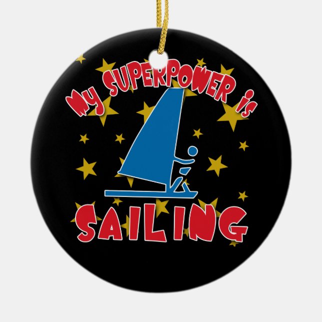 Meine Supermacht segelt Keramik Ornament (Vorne)
