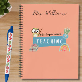 Meine Supermacht und Regenbogen lehren, roter Apfe Notizbuch