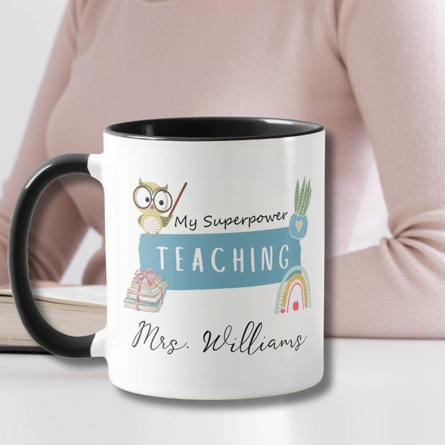 Meine Supermacht und Regenbogen lehren, roter Apfe Tasse (Von Creator hochgeladen)